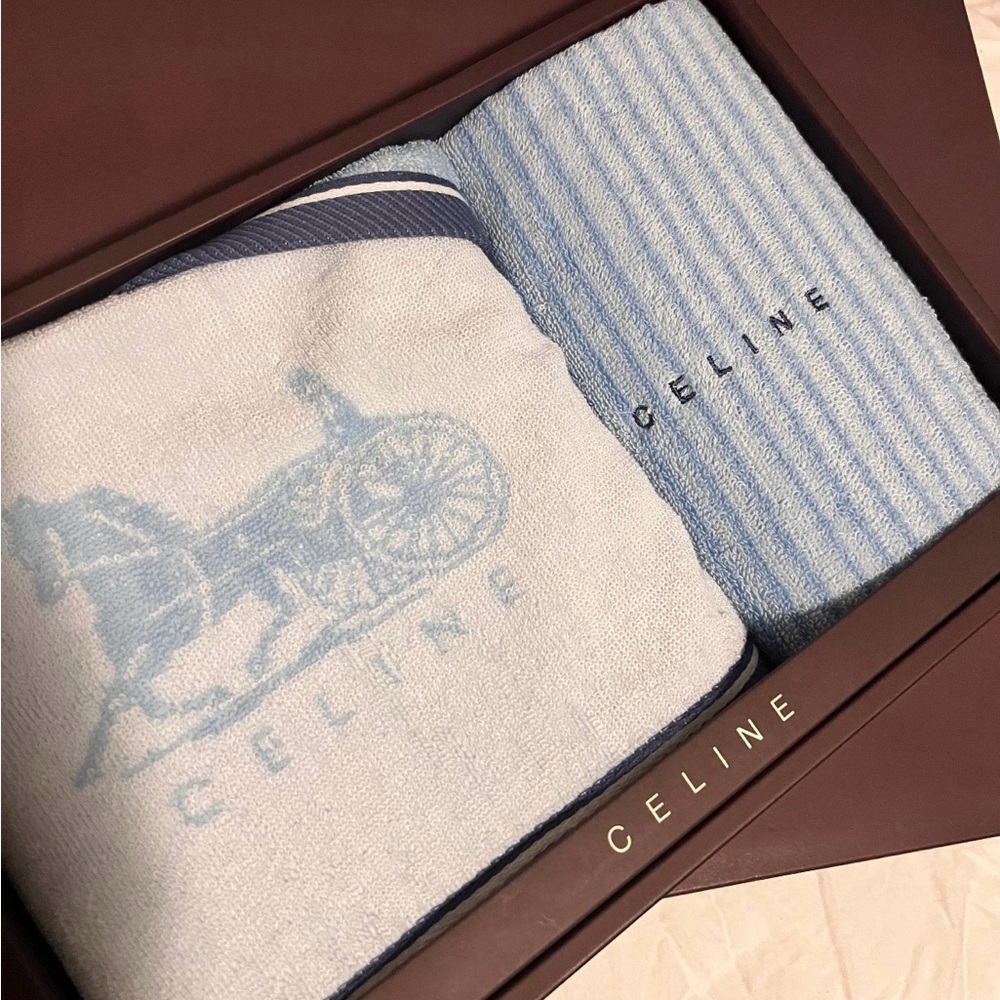 NEW Celine Blue set hand towels